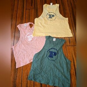 Victoria Secret The Sports Bra Tank Tops in Yellow, Pink, and Green. Large Crop